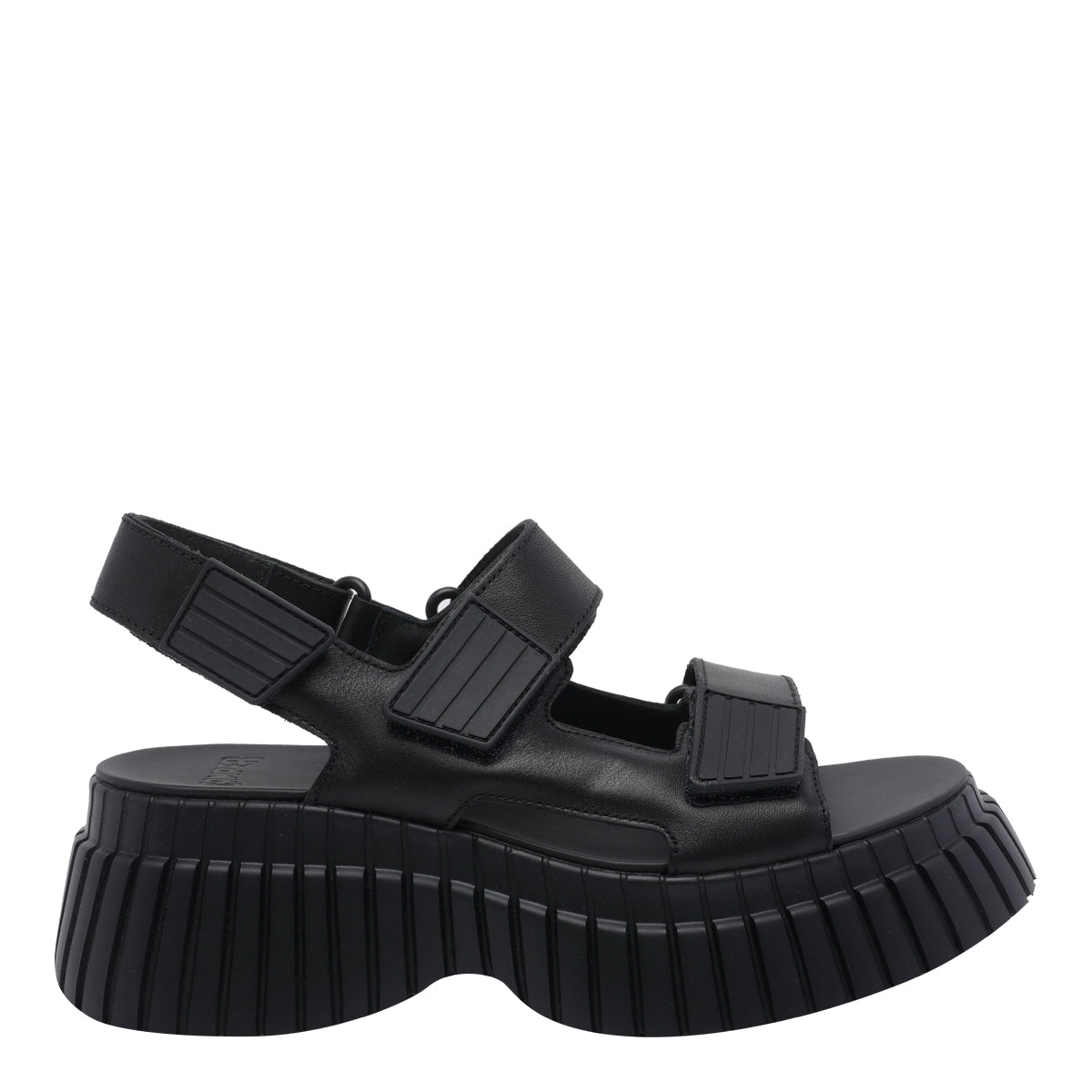 Camper Sandals Black Calf Leather/rubber Sole