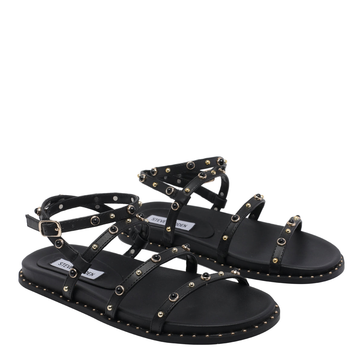 Steve Madden Sandals Black Synthetic Leather/rubber Sole