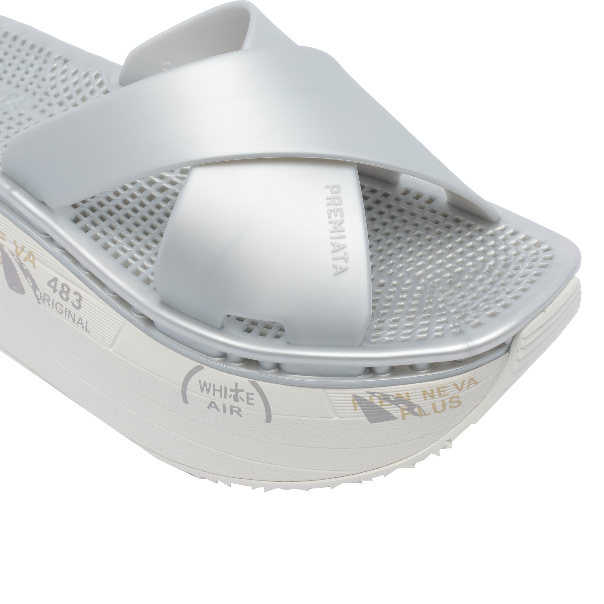 Premiata Sandals Silver Rubber/rubber Sole