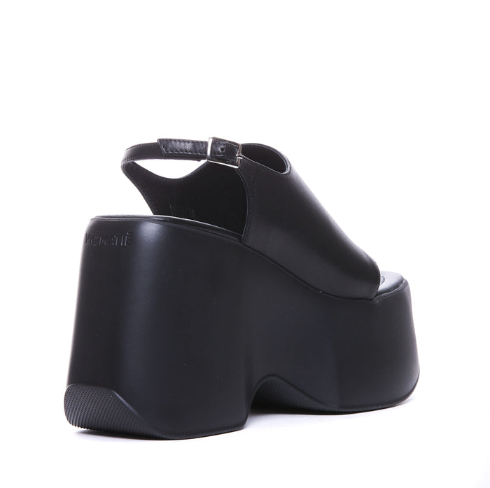 Vic Matie Sandals Black Calf Leather/rubber Sole