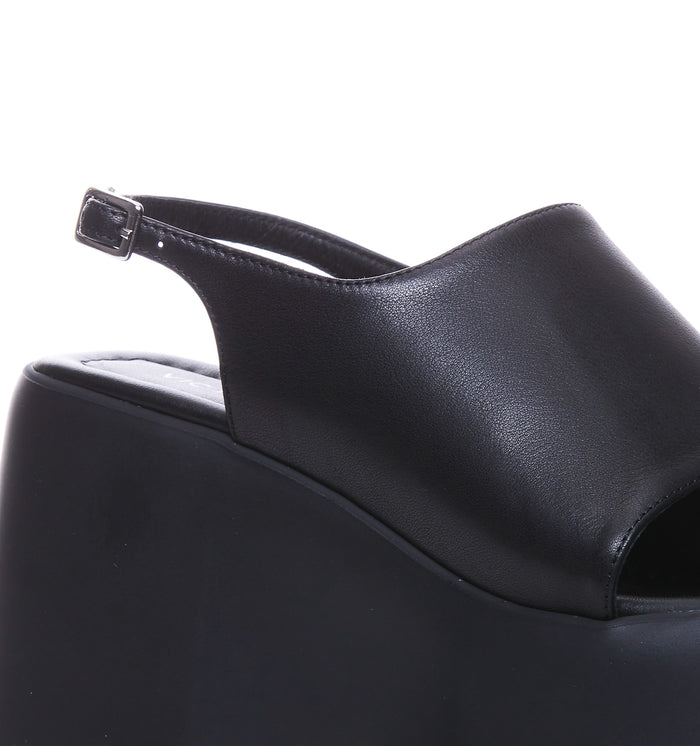 Vic Matie Sandals Black Calf Leather/rubber Sole