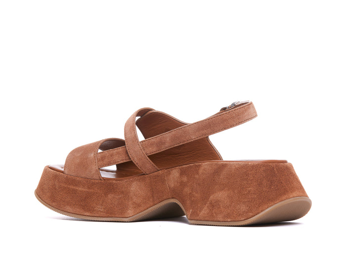 Vic Matie Sandals Brown Suede Leather/rubber Sole