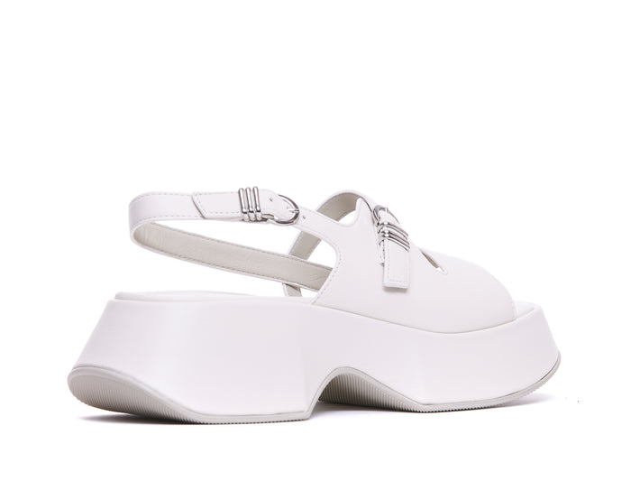 Vic Matie Sandals White Calf Leather/rubber Sole