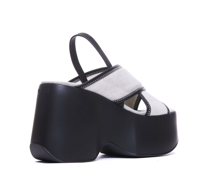 Vic Matie Sandals Black Fabric/ Rubber Sole