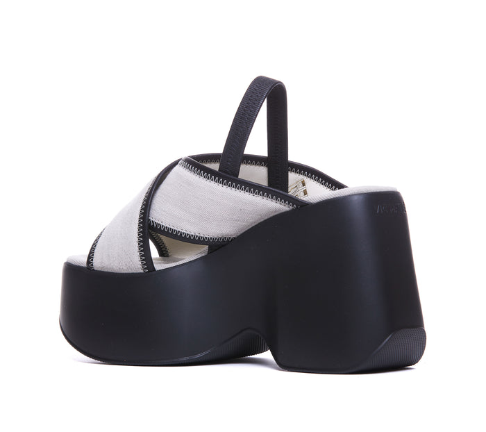 Vic Matie Sandals Black Fabric/ Rubber Sole