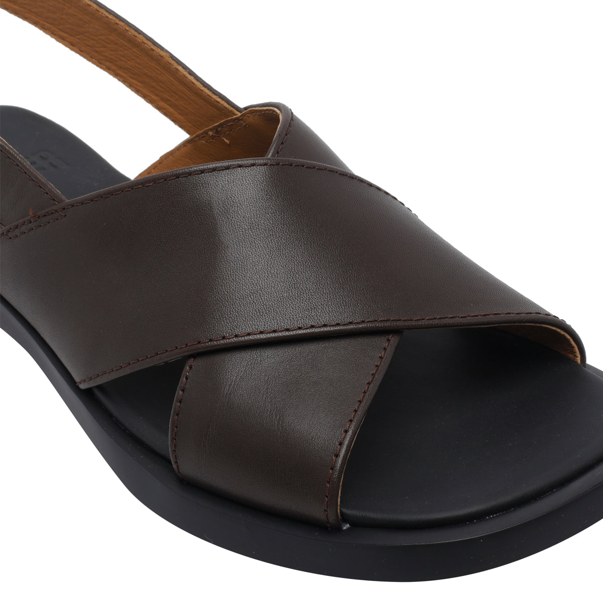 Camper Sandals Brown Calf Leather/rubber Sole