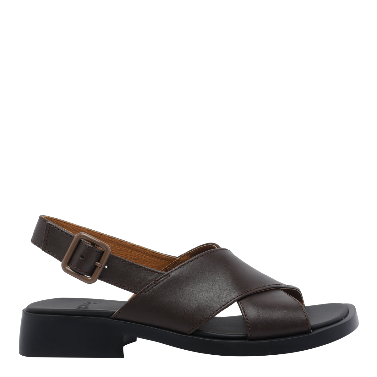 Camper Sandals Brown Calf Leather/rubber Sole