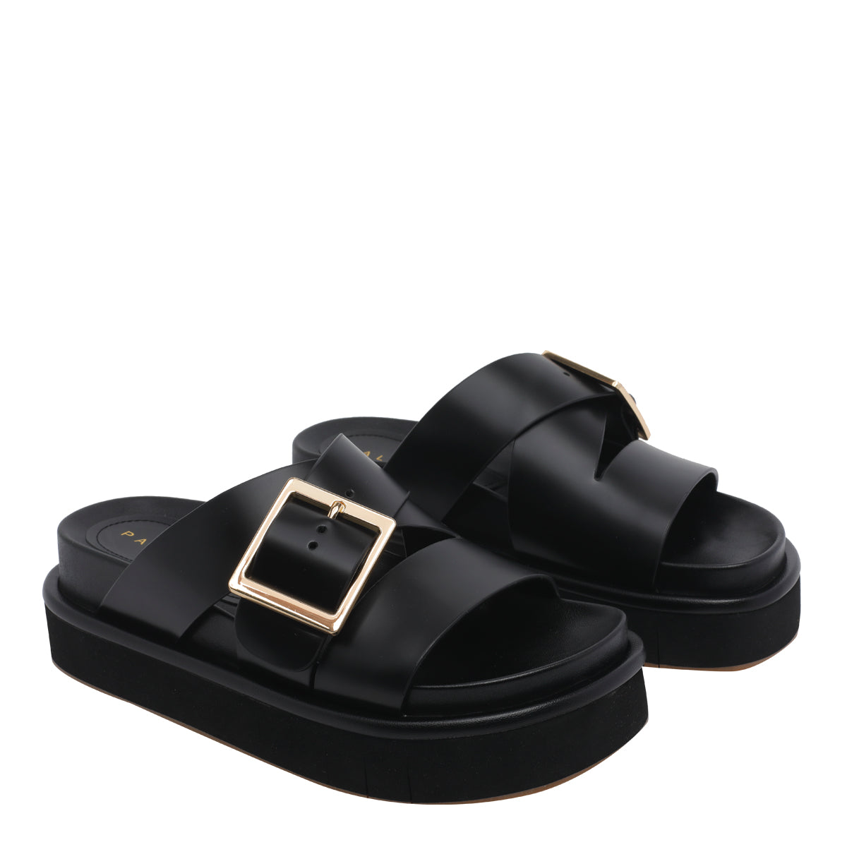 Palomitas by Paloma Barcelo Sandals Black Calf Leather/rubber Sole