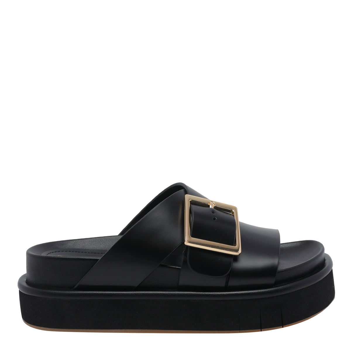 Palomitas by Paloma Barcelo Sandals Black Calf Leather/rubber Sole