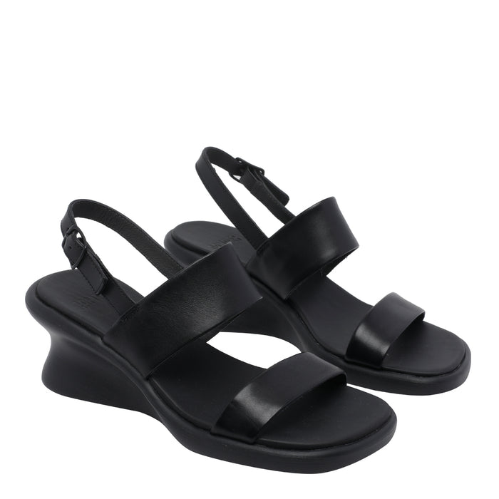 Camper Sandals Black Calf Leather/rubber Sole