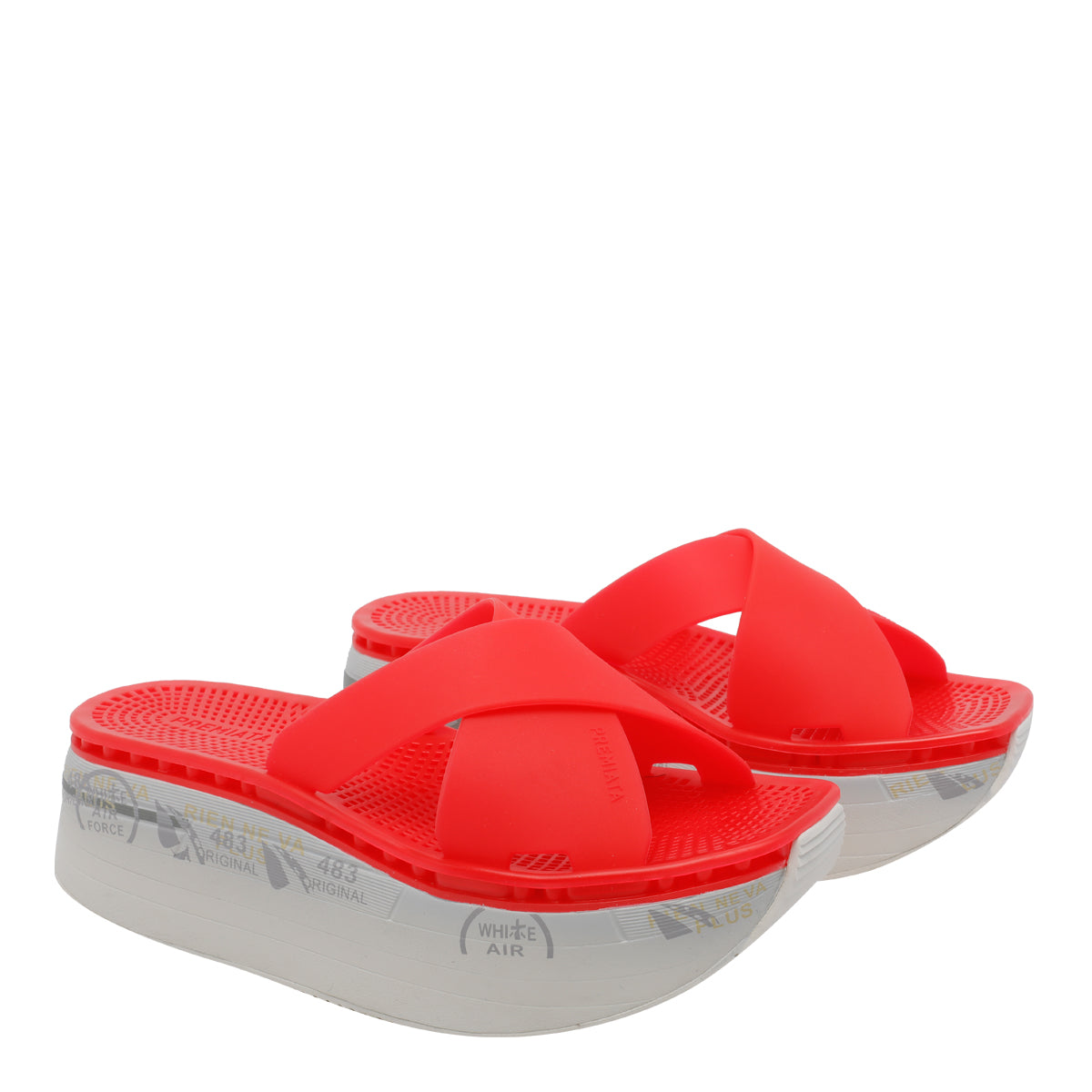 Premiata Sandals Red Rubber/rubber Sole