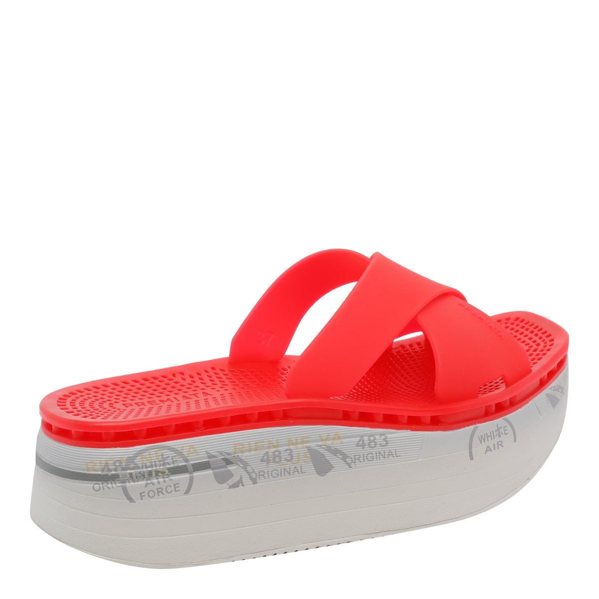 Premiata Sandals Red Rubber/rubber Sole