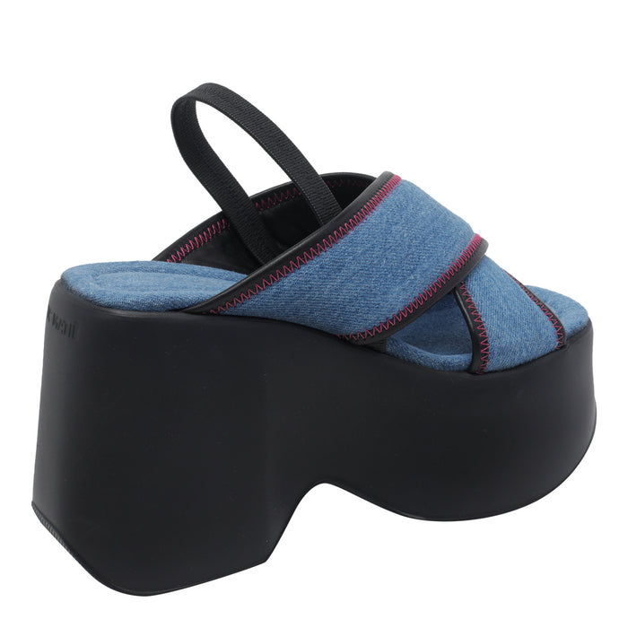 Vic Matie Sandals Blue Fabric/ Rubber Sole