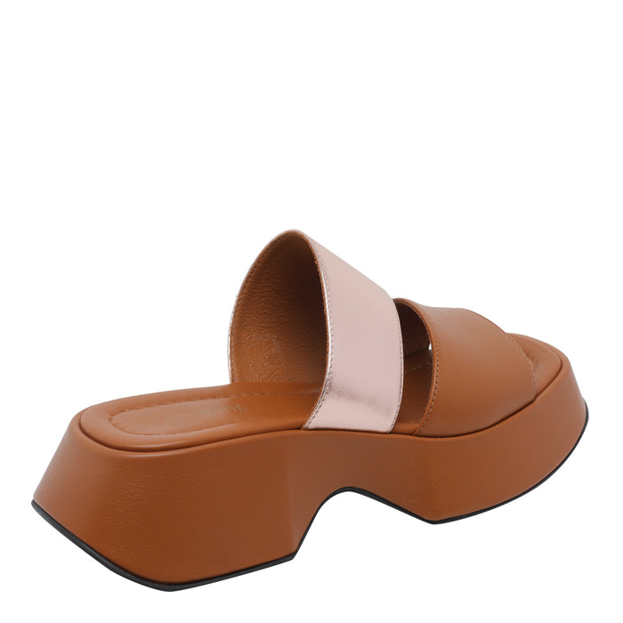 Vic Matie Sandals Brown Calf Leather/rubber Sole