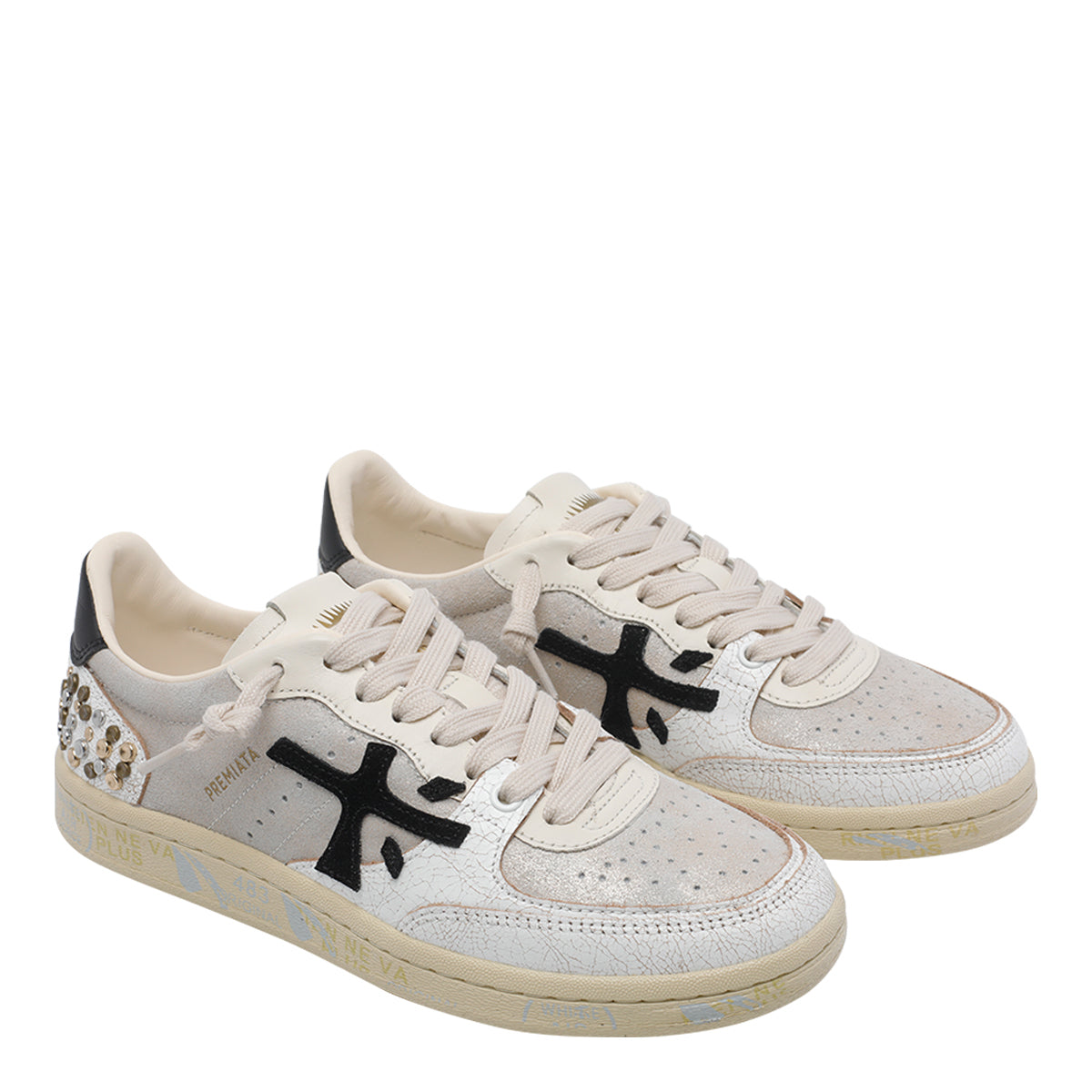 Premiata Sneakers White Calf Leather/rubber Sole
