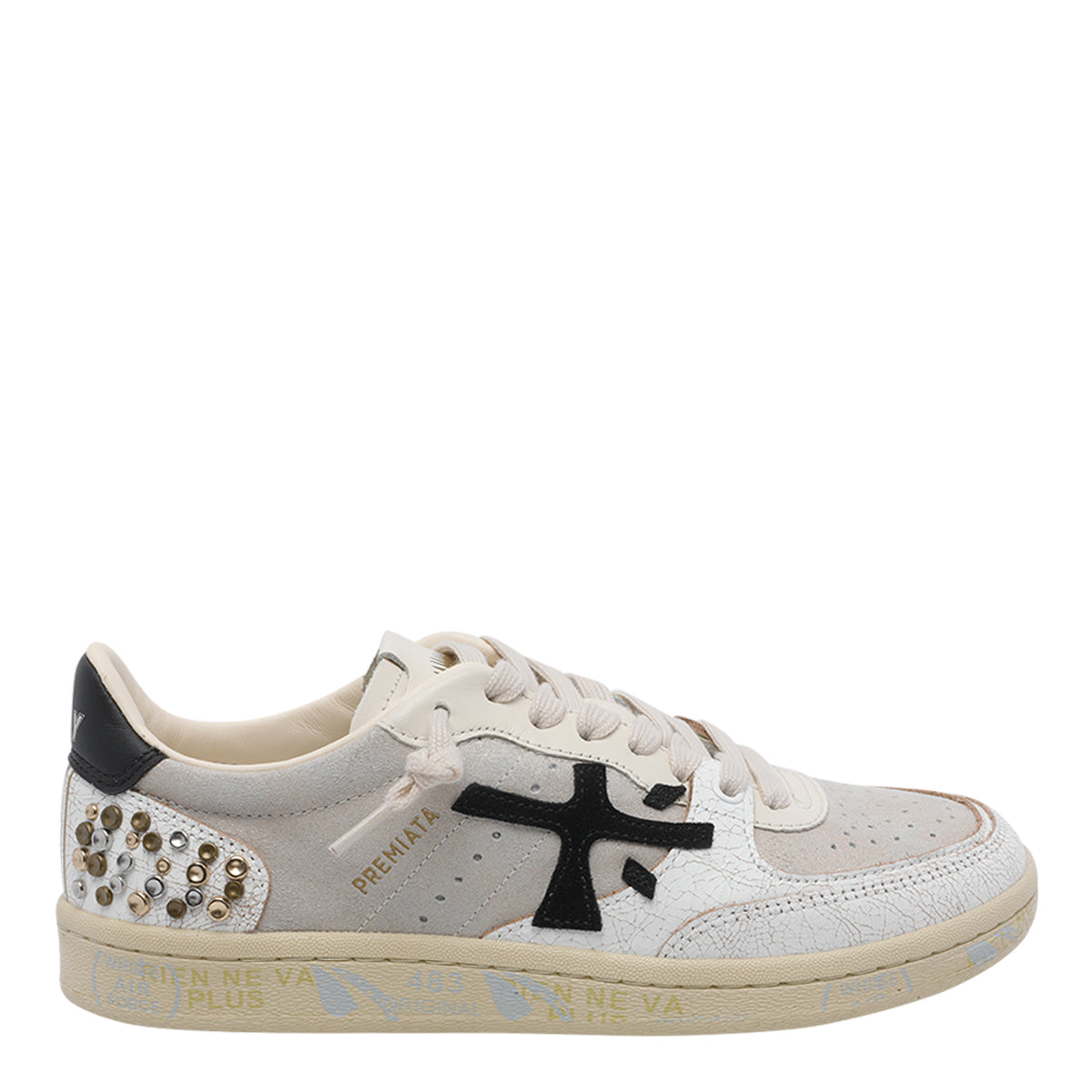 Premiata Sneakers White Calf Leather/rubber Sole