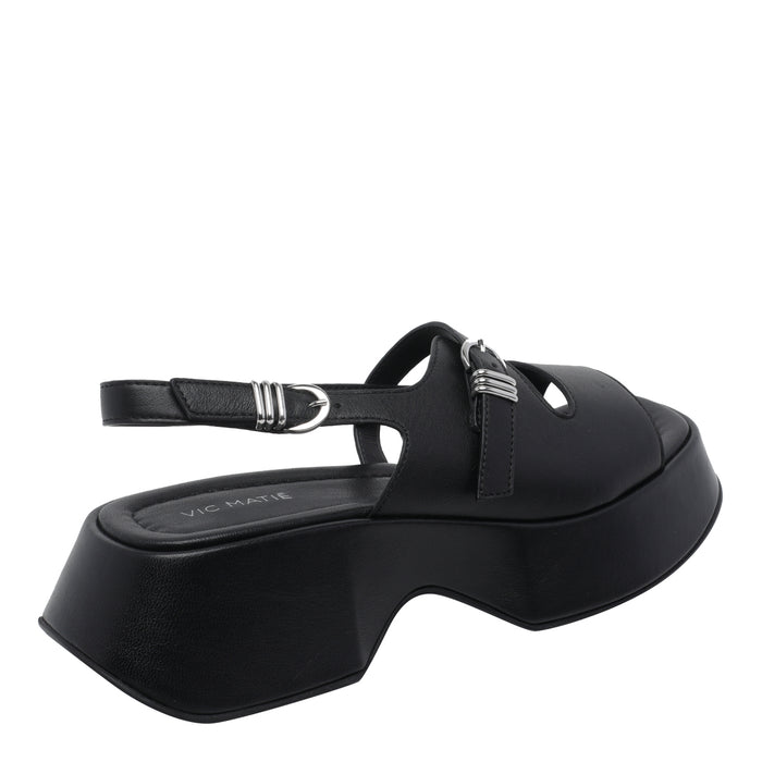 Vic Matie Sandals Black Calf Leather/rubber Sole