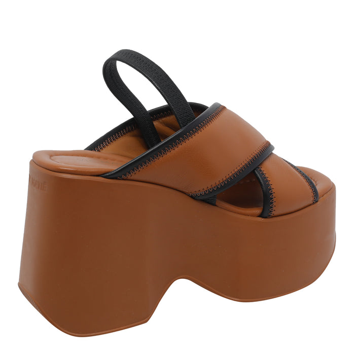 Vic Matie Sandals Brown Calf Leather/rubber Sole