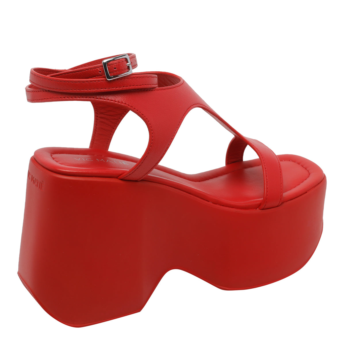 Vic Matie Sandals Red Calf Leather/rubber Sole