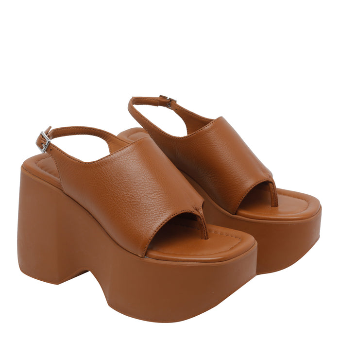 Vic Matie Sandals Brown Calf Leather/rubber Sole