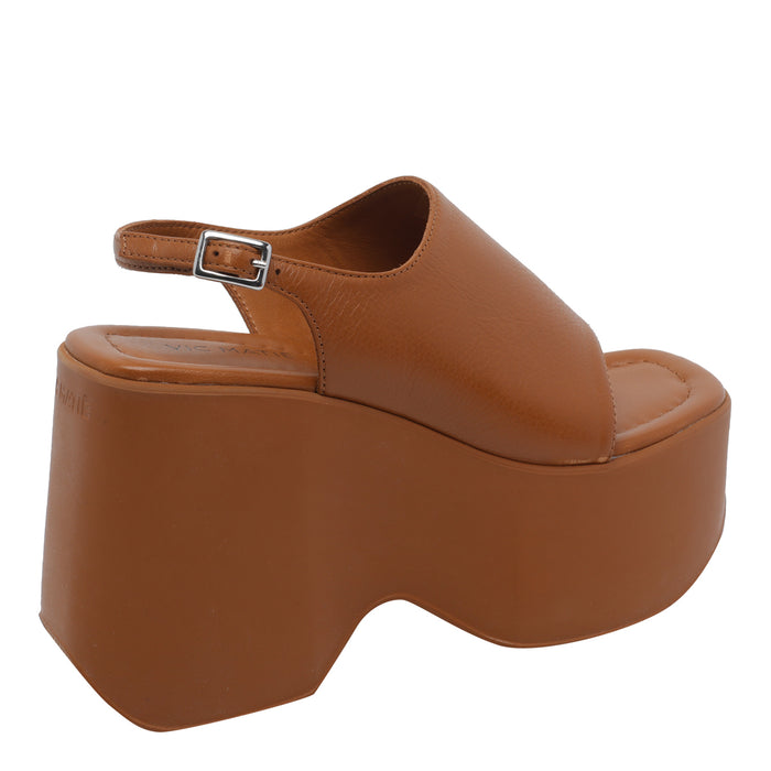 Vic Matie Sandals Brown Calf Leather/rubber Sole