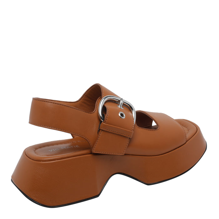 Vic Matie Sandals Brown Calf Leather/rubber Sole