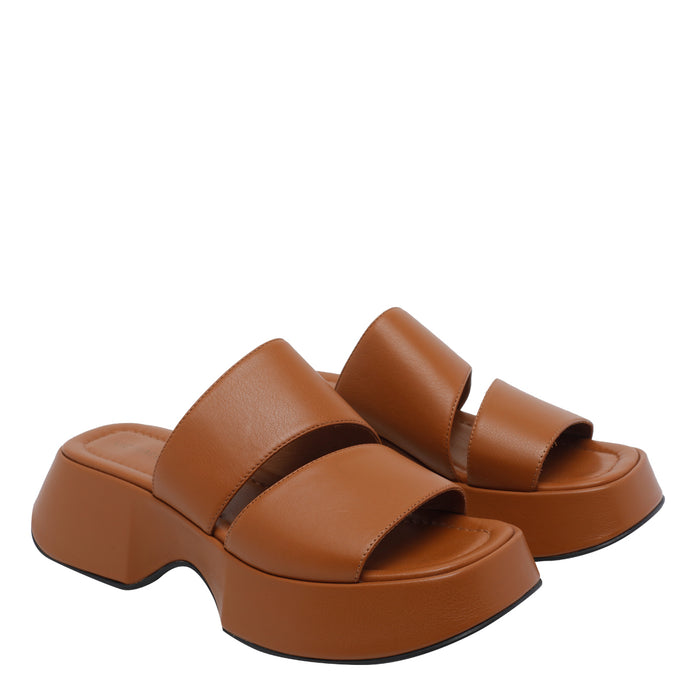 Vic Matie Sandals Brown Calf Leather/rubber Sole