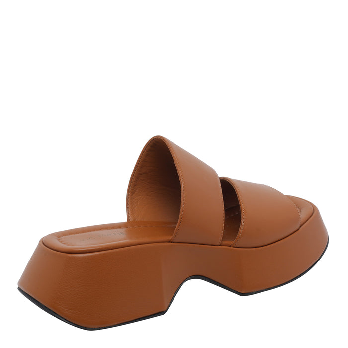 Vic Matie Sandals Brown Calf Leather/rubber Sole