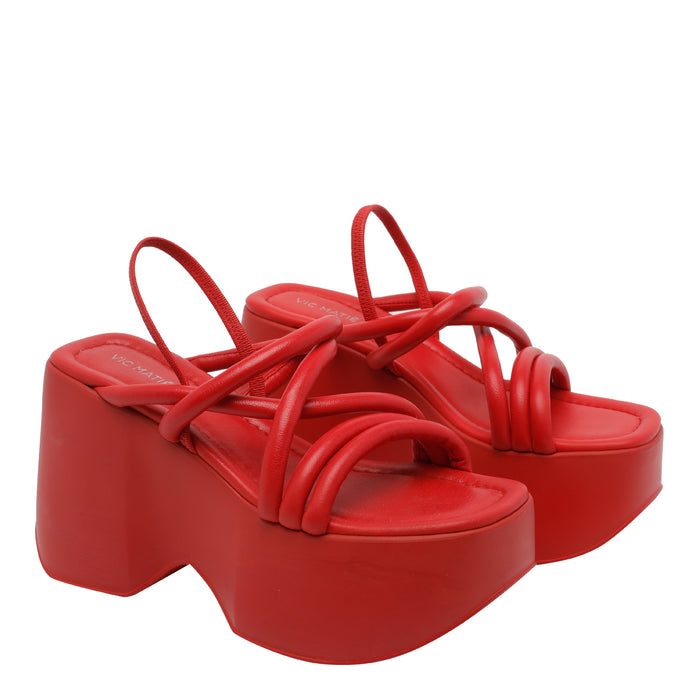 Vic Matie Sandals Red Calf Leather/rubber Sole