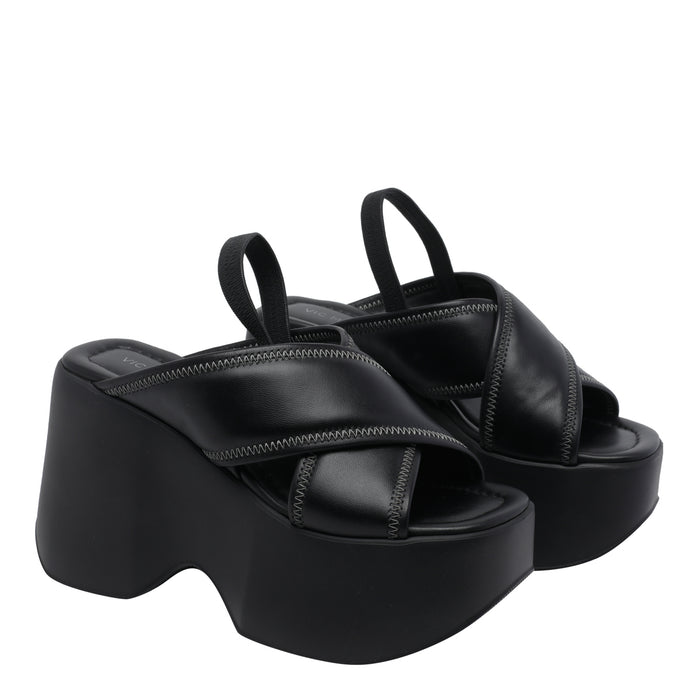 Vic Matie Sandals Black Calf Leather/rubber Sole