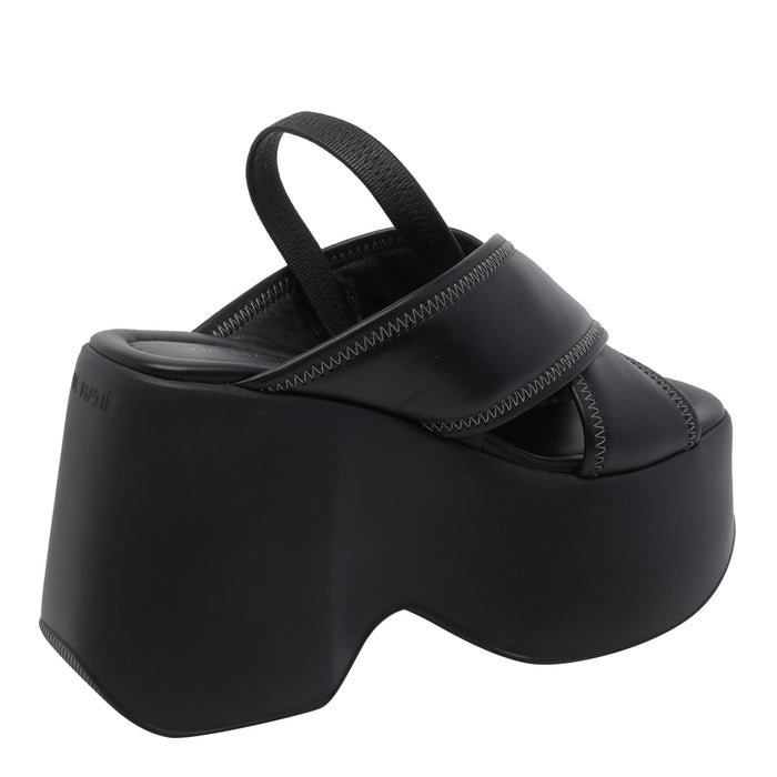 Vic Matie Sandals Black Calf Leather/rubber Sole