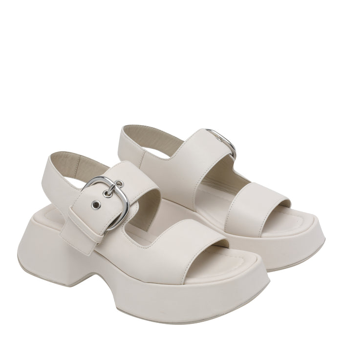 Vic Matie Sandals White Calf Leather/rubber Sole