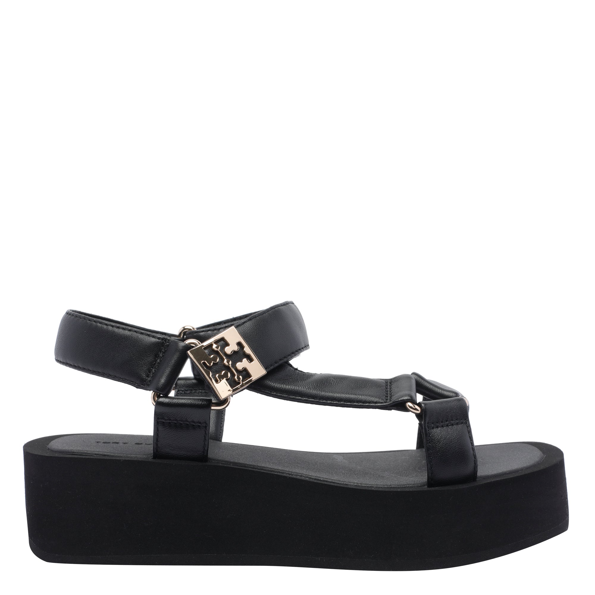 Tory Burch Sandals Black Leather / Rubber Sole