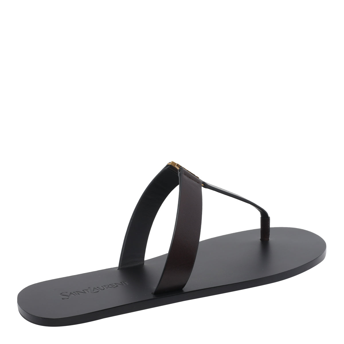 Saint Laurent Sandals Brown Calf Leather/leather Sole