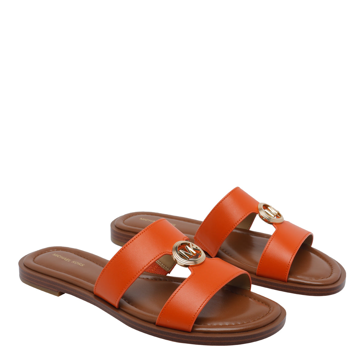 Michael Kors Sandals Orange Calf Leather/rubber Sole