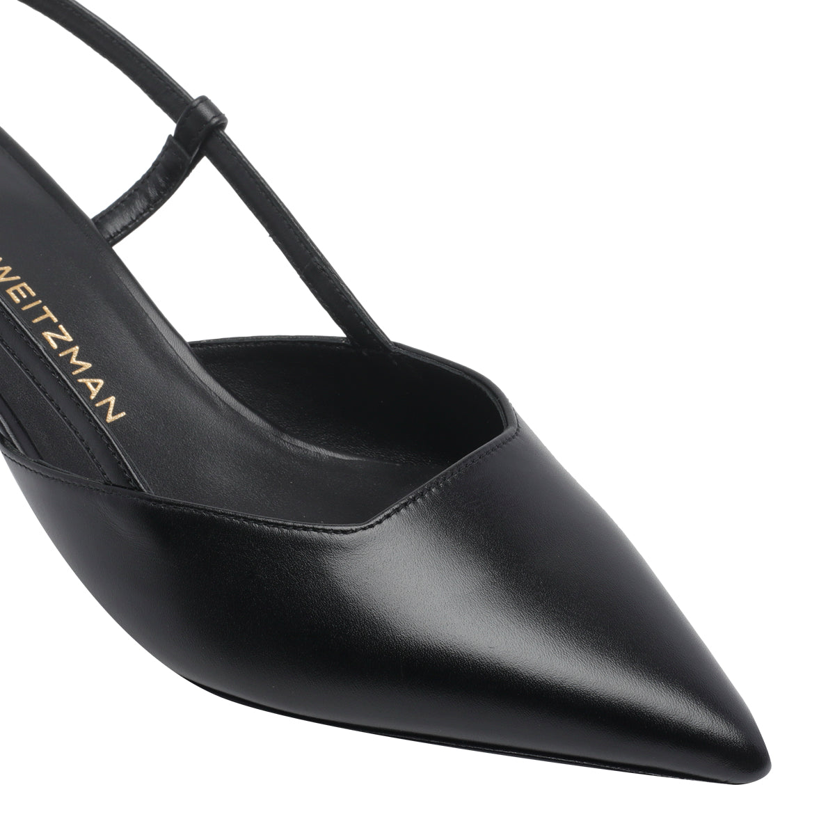 Stuart Weitzman With Heel Black Calf Leather/leather Sole