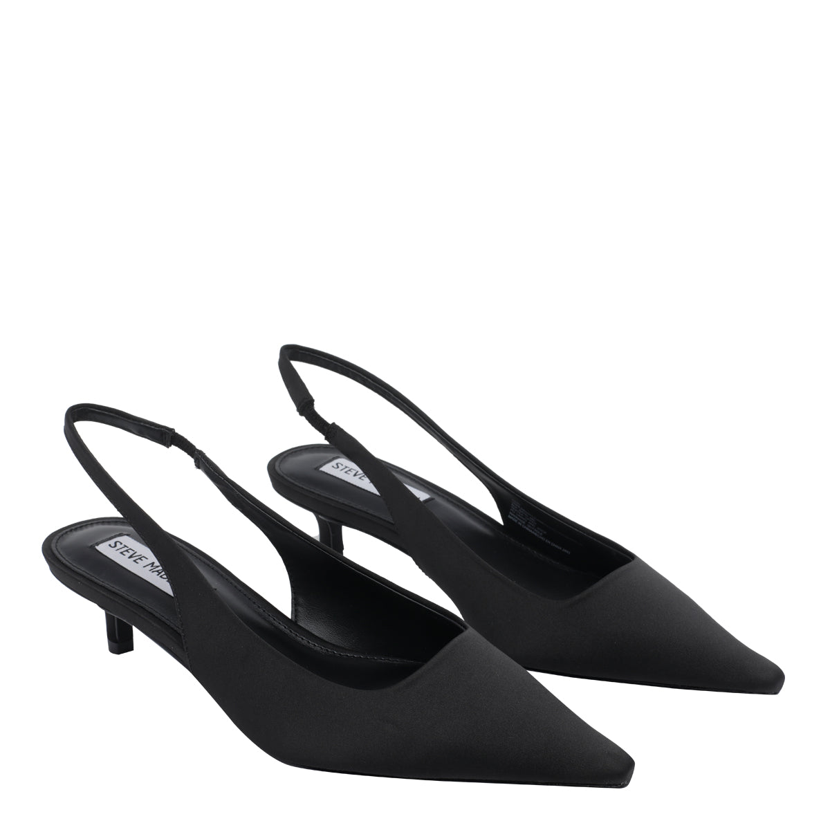 Steve Madden With Heel Black Fabric/rubber Sole
