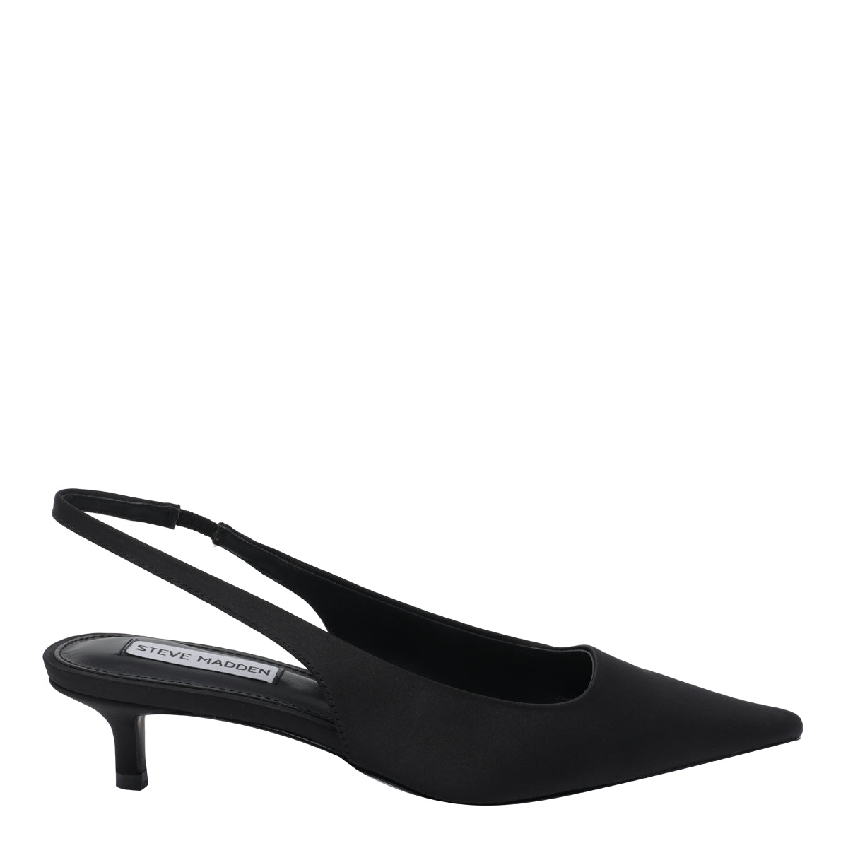 Steve Madden With Heel Black Fabric/rubber Sole