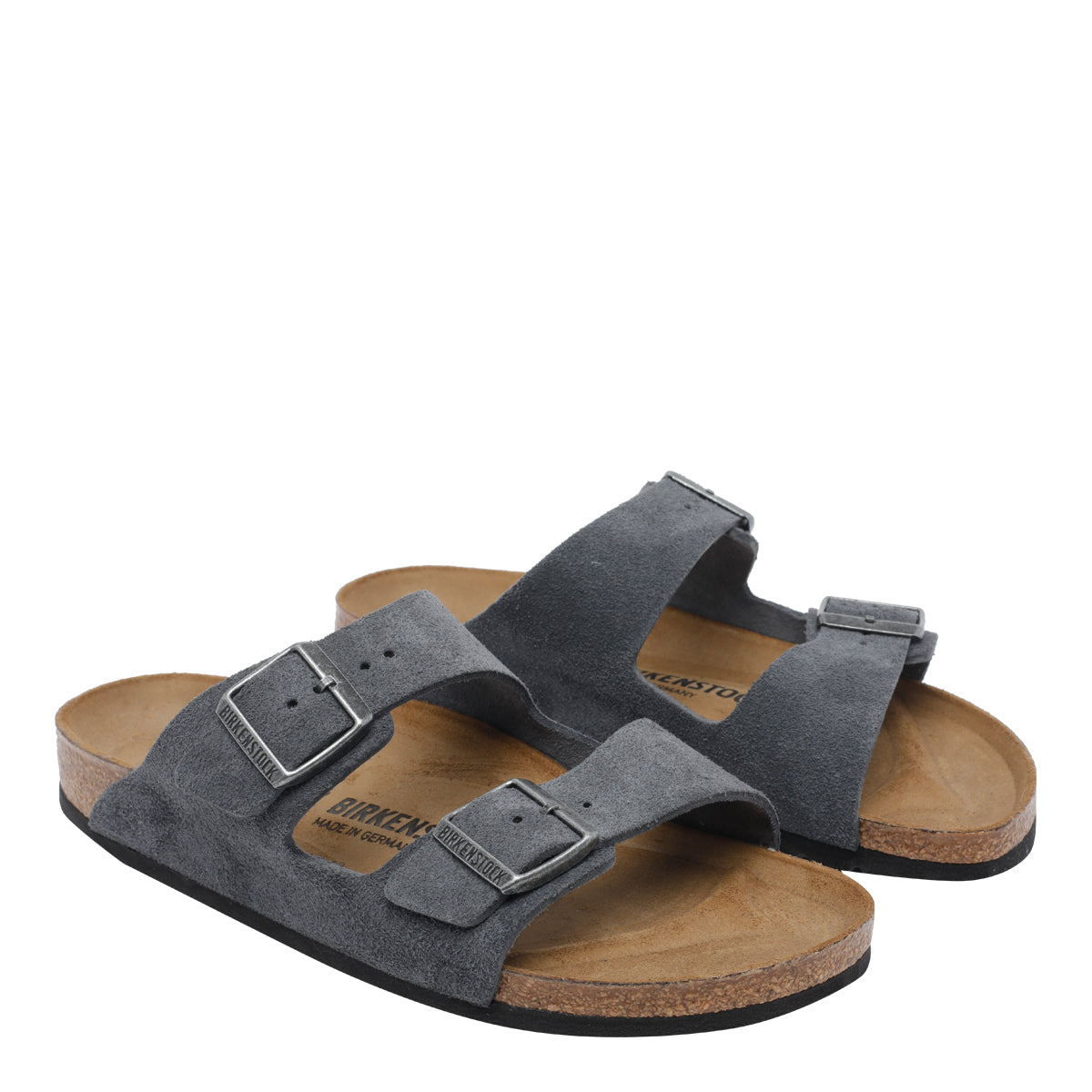Birkenstock Sandals Grey Suede Leather/rubber Sole
