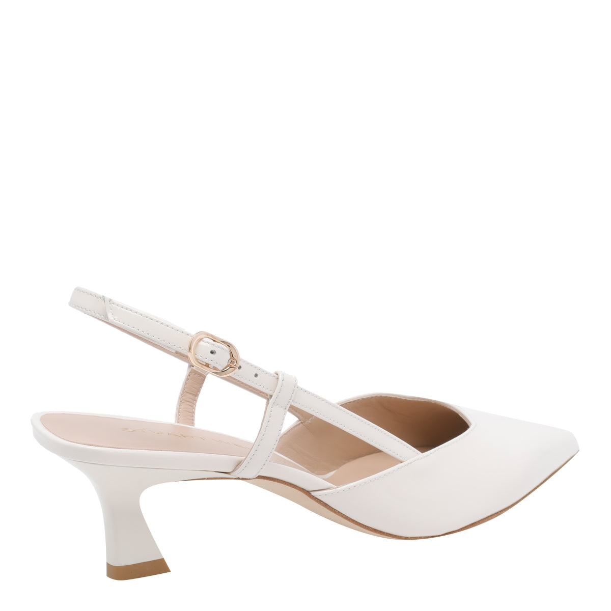 Stuart Weitzman With Heel White Patent Leather/leather Sole
