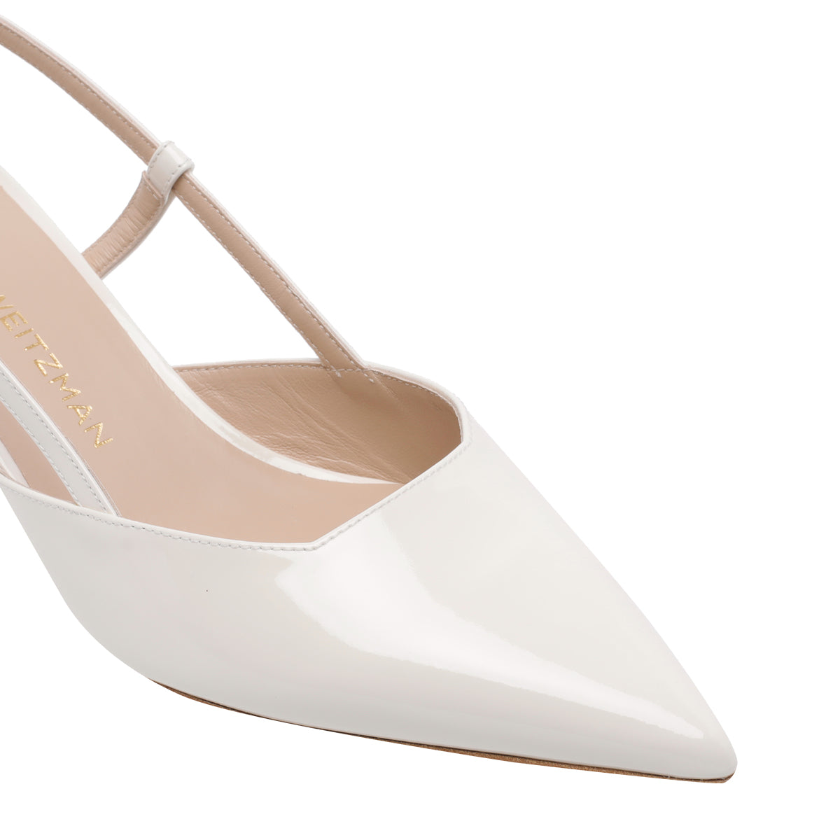 Stuart Weitzman With Heel White Patent Leather/leather Sole