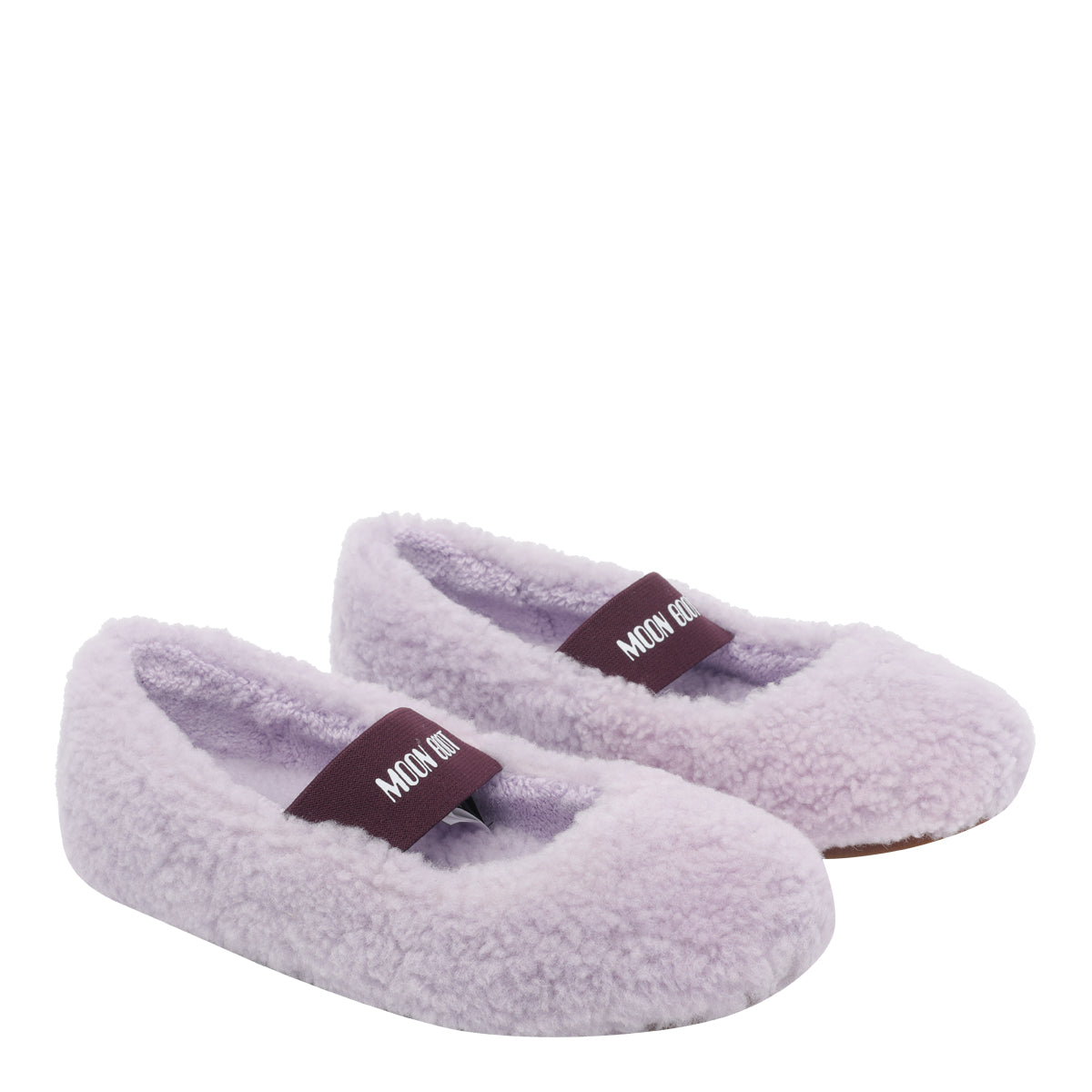 Moon Boot Flat shoes Purple Real Fur/rubber Sole