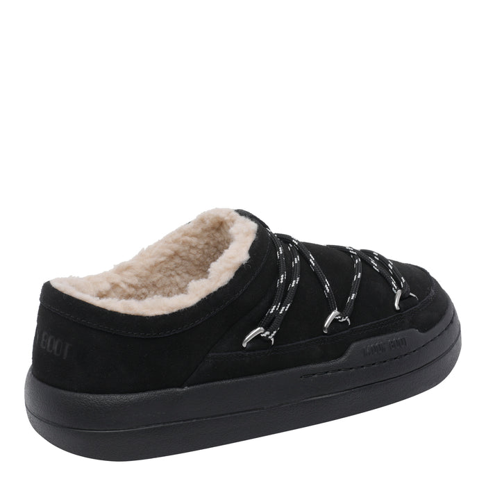 Moon Boot Sandals Black Suede Leather/rubber Sole