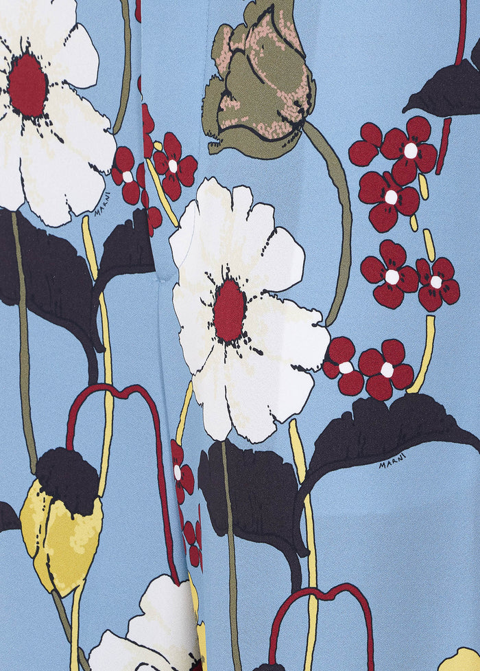 Marni Trousers Blue Viscose