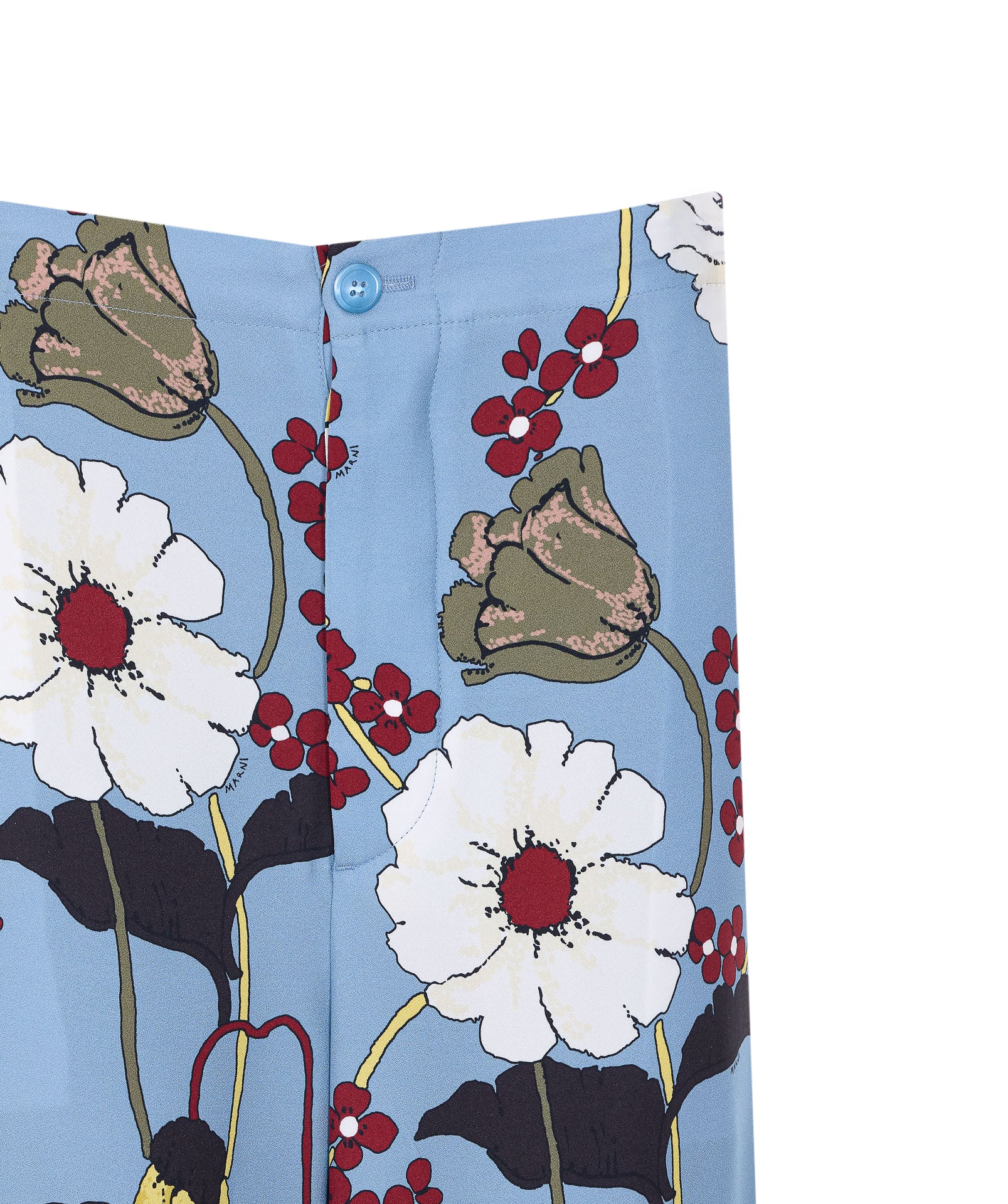 Marni Trousers Blue Viscose