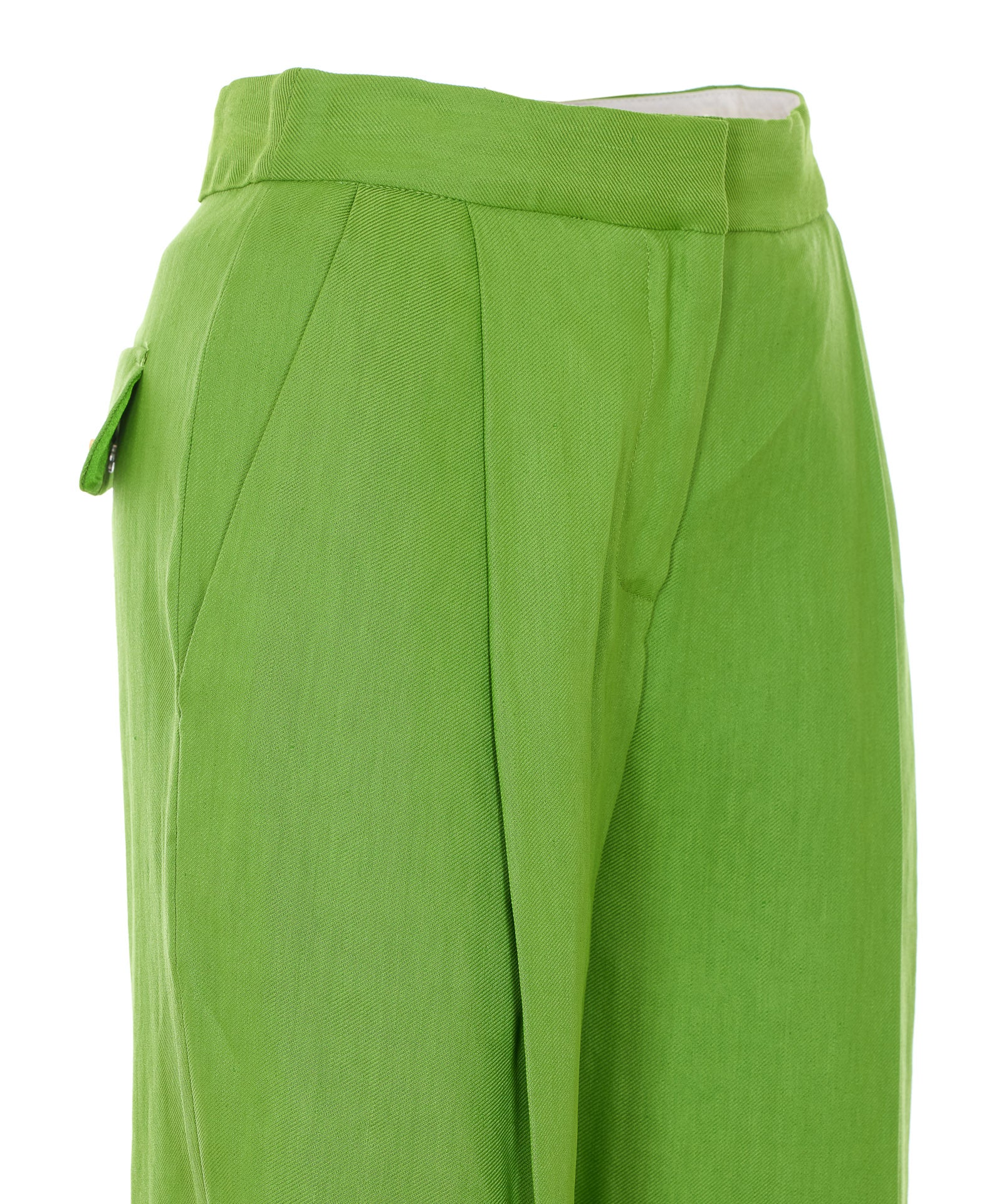 Elisabetta Franchi Trousers Green Linen