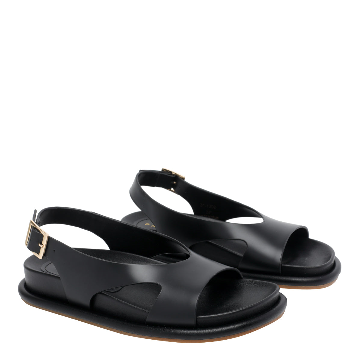 Palomitas by Paloma Barcelo Sandals Black Calf Leather/rubber Sole
