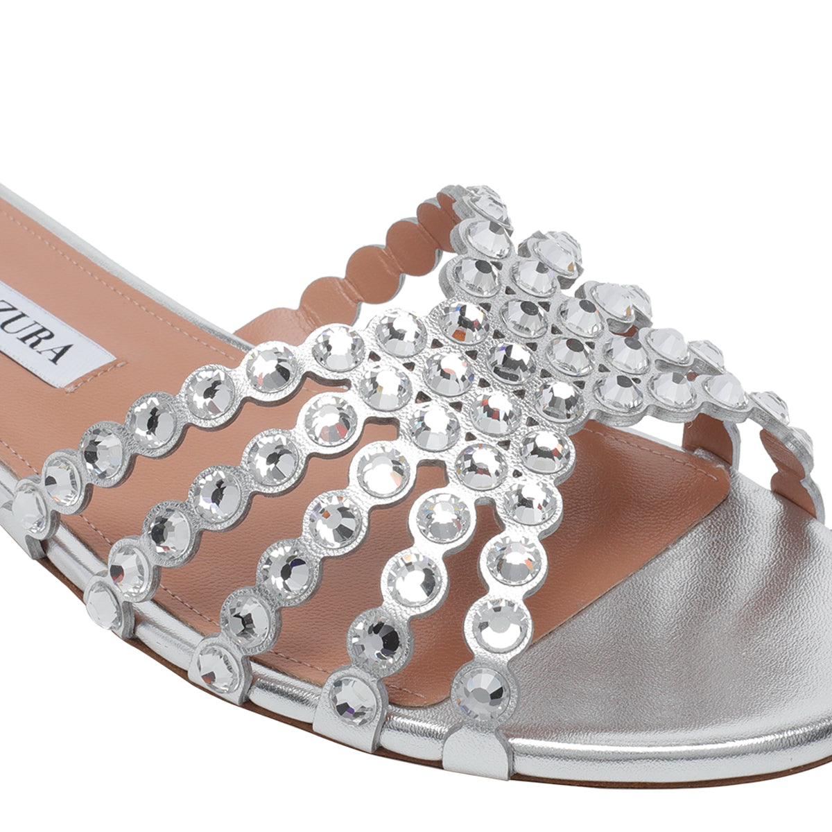Aquazzura Sandals Silver Calf Leather/leather Sole