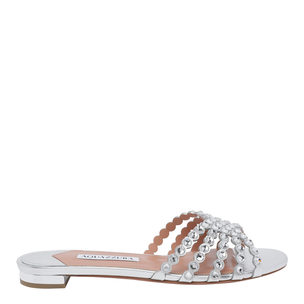 Aquazzura Sandals Silver Calf Leather/leather Sole