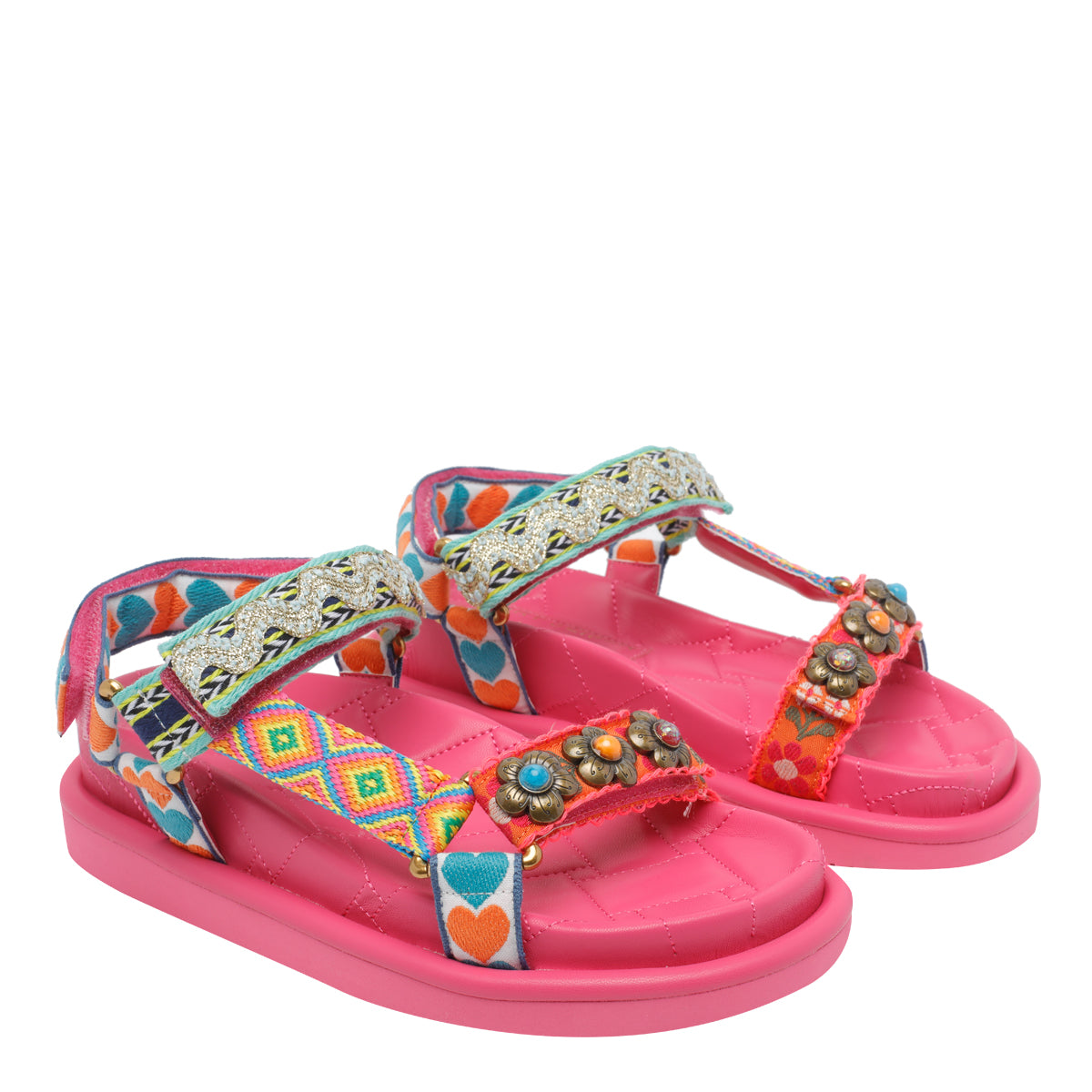 Kurt Geiger Sandals Fuchsia Fabric/rubber Sole